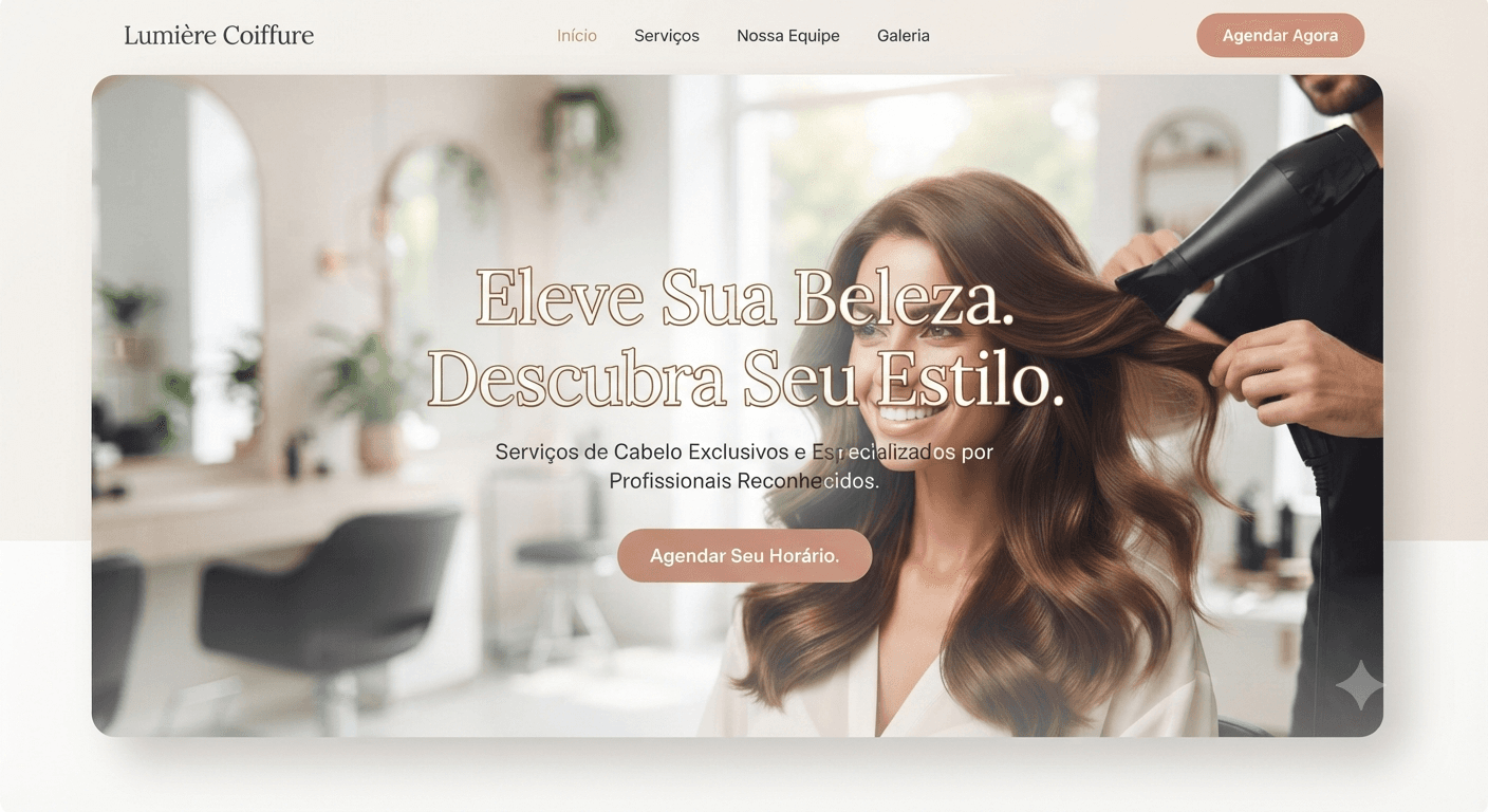 Landing page Lumière Coiffure — salão com agendamento online