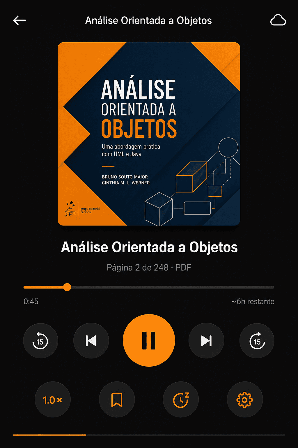 Leitor do readEdy com controle de voz alta